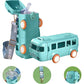 Bus-Shaped Kids Water Bottle – 480ml, Leakproof with Straw, Adjustable Strap, One-Click Open (Age 3+)