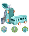 Bus-Shaped Kids Water Bottle – 480ml, Leakproof with Straw, Adjustable Strap, One-Click Open (Age 3+)