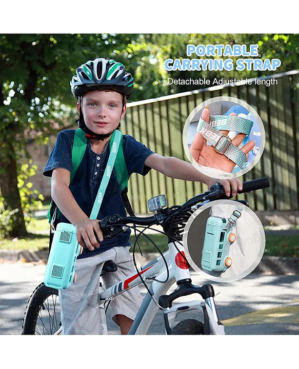 Bus-Shaped Kids Water Bottle – 480ml, Leakproof with Straw, Adjustable Strap, One-Click Open (Age 3+)