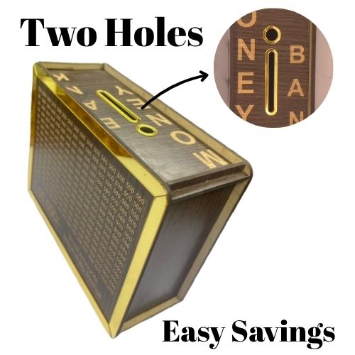 Wooden Money Saving Box | Cash Saver Money Box with Counting Target | ₹1,00,000 Savings Challenge Piggy Bank | Coin & Cash Bank for Boys, Girls and Adult | Durable & Eco-Friendly