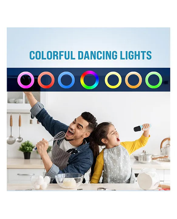 Mini Karaoke Machine with Wireless Mic for Kids | Portable Bluetooth, USB Connectivity Speaker with LED Lights & Music | Fun Singing Toy for Girls & Boys 4-12 Years | Set of 1