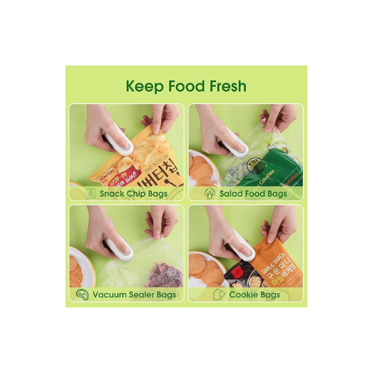 2-in-1 Mini Heat Sealer & Cutter – Portable Bag Sealing Machine for Snacks, Pantry Storage & Food Freshness | Compact, Easy-Use, High-Efficiency Freshness Locking Tool