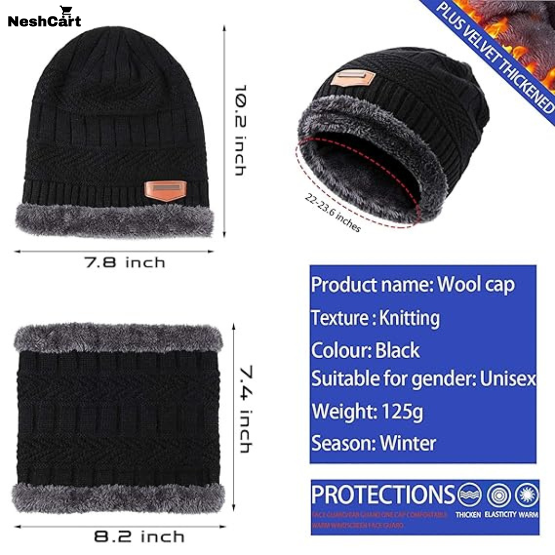 Unisex Winter Hat and Scarf Set | Ultimate Thermal Skull Cap & Neck Gaiter for Cold Weather | Best Outdoor Sports Gear