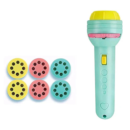 3 Slide Cartoon Story Projector Bedtime Toy for Kids | Projector Flashlight Torch – 24 Patterns