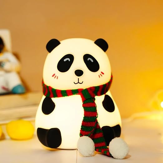 Silicone Panda Touch Lamp Night Light for Kids Squishy Nightlight Lamp Cute Stuff Kawaii Aesthetic Baby Room Decor with 7 Multicolur, Led