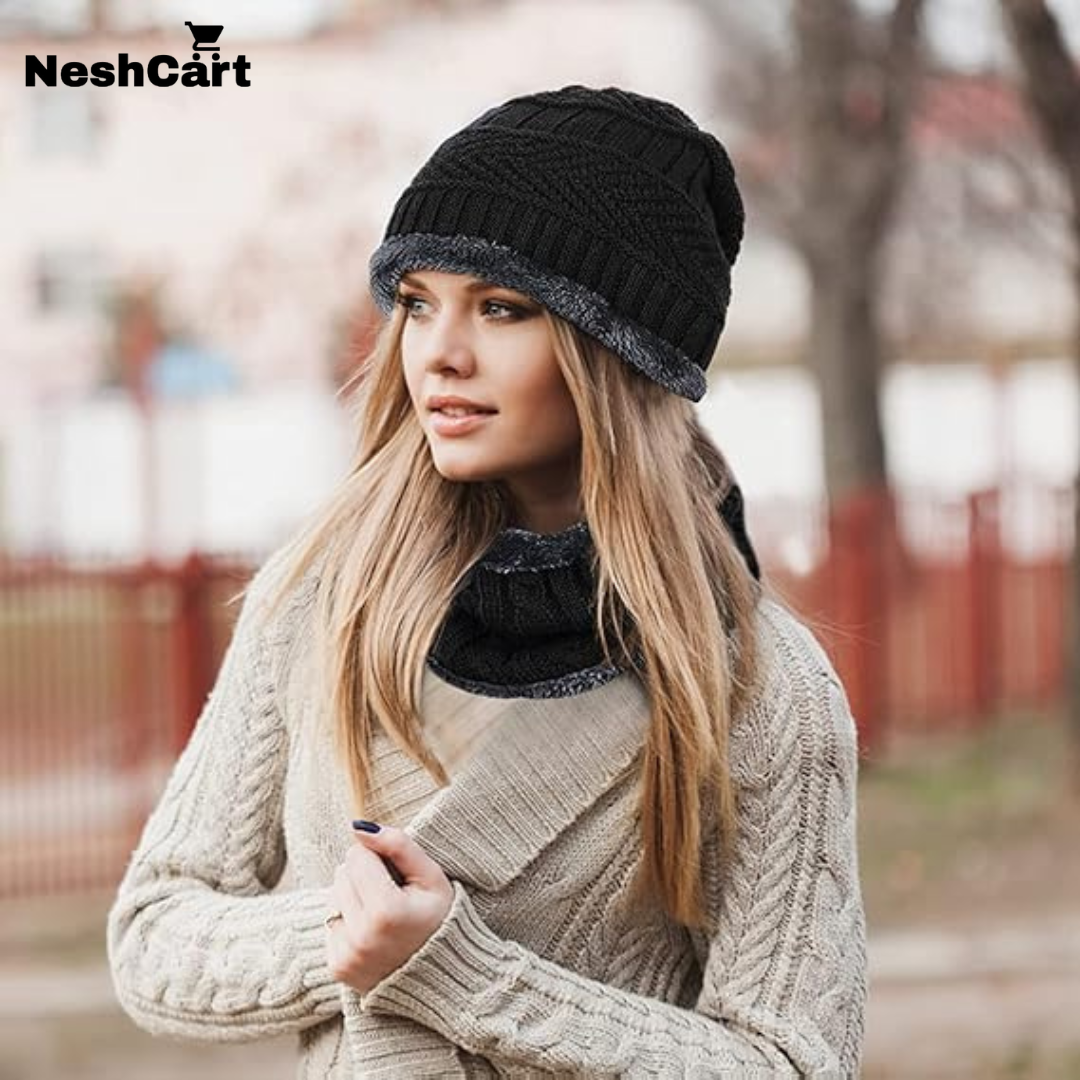 Unisex Winter Hat and Scarf Set | Ultimate Thermal Skull Cap & Neck Gaiter for Cold Weather | Best Outdoor Sports Gear