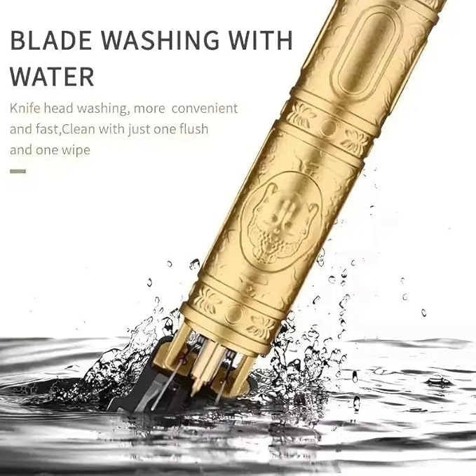 Hair Clipper T-Blade Men's Grooming Shaving Machine for Self Cutting Haircut Barbers Trimmers Cutter with 4 Guide Combs (Plastic Budha)