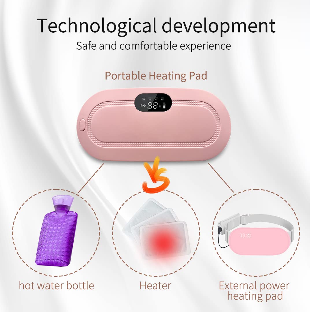Portable Cordless Heating Pad for Menstrual Cramps Relief – Pink