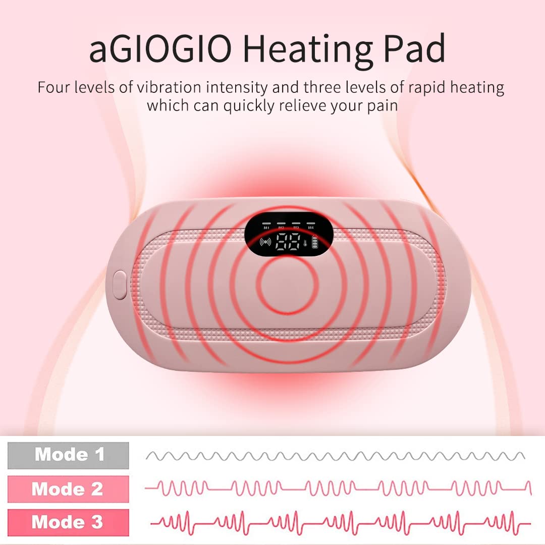 Portable Cordless Heating Pad for Menstrual Cramps Relief – Pink