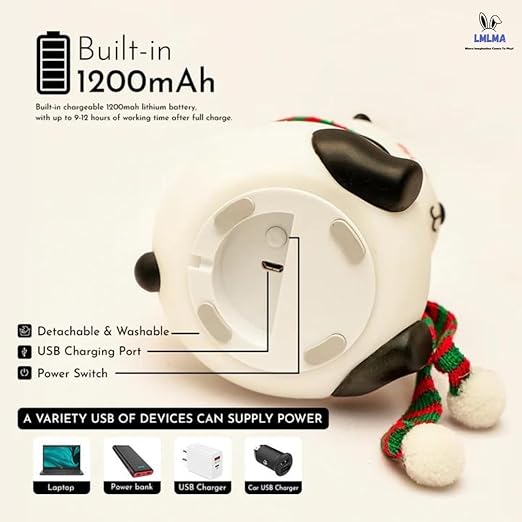 Silicone Panda Touch Lamp Night Light for Kids Squishy Nightlight Lamp Cute Stuff Kawaii Aesthetic Baby Room Decor with 7 Multicolur, Led