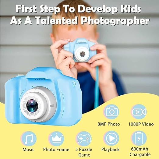 Kids Toy Camera for Girls Boys 13MP 1080P HD Digital Video Camera for Toddler, Christmas Birthday Gifts for 4+ to 10 Years Old Children - Multicolor