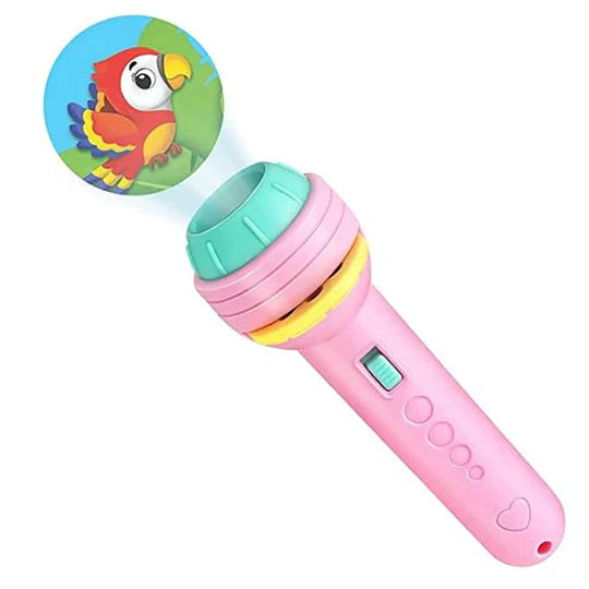 3 Slide Cartoon Story Projector Bedtime Toy for Kids | Projector Flashlight Torch – 24 Patterns