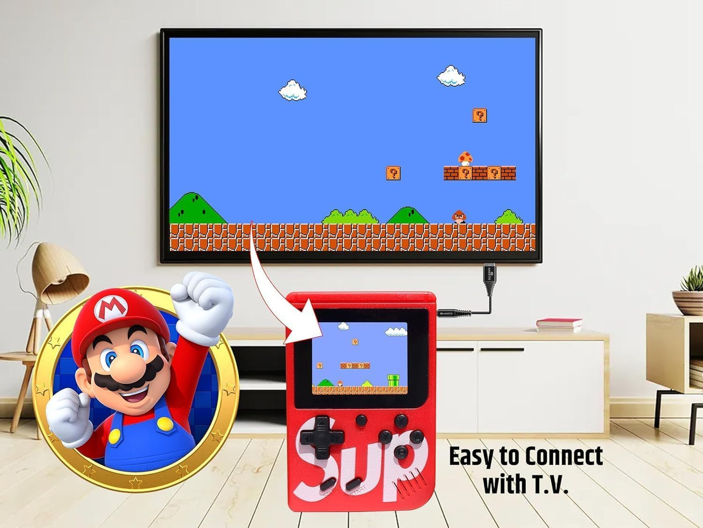 400-in-1 Handheld Retro Game Console – Portable Plug & Play Gaming Box with Preloaded Classic Games for Kids & Family