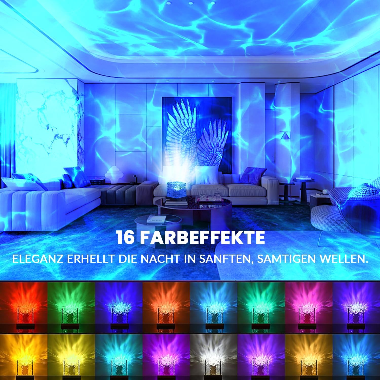 Diwali Decoration Light: Romantic Ocean Wave Projector | LED Water Ripple Lamp | Festive Bedroom & Living Room Decor