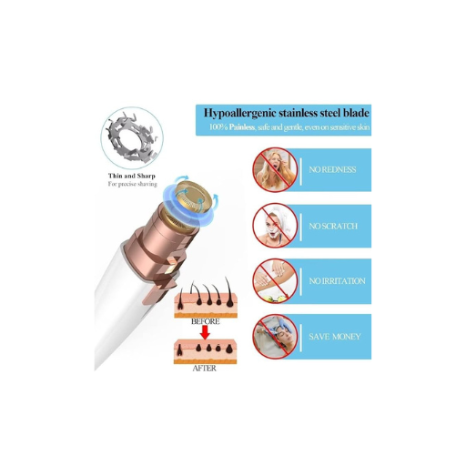 2-in-1 Electric Eyebrow Trimmer & Facial Hair Shaver for Women