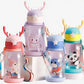 Kids Water Bottle with Strap – 680ml Leakproof, BPA-Free, Soft Spout, One-Button Lid PACK OF TWO (Multicolor)