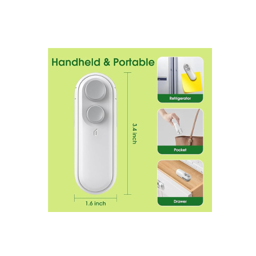 2-in-1 Mini Heat Sealer & Cutter – Portable Bag Sealing Machine for Snacks, Pantry Storage & Food Freshness | Compact, Easy-Use, High-Efficiency Freshness Locking Tool