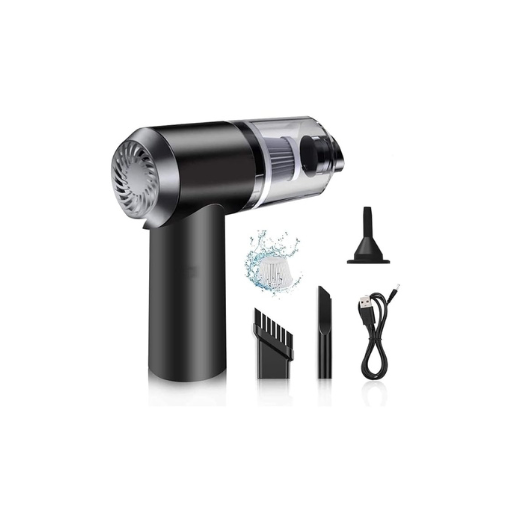 3-in-1 Portable Car Vacuum Cleaner – High Power Cordless Mini Vacuum with Air Duster & Brush | 40000 RPM, 2000mAh Lithium Battery, HEPA Filter, USB Rechargeable | For Car, Home, Desktop & Keyboard Cleaning