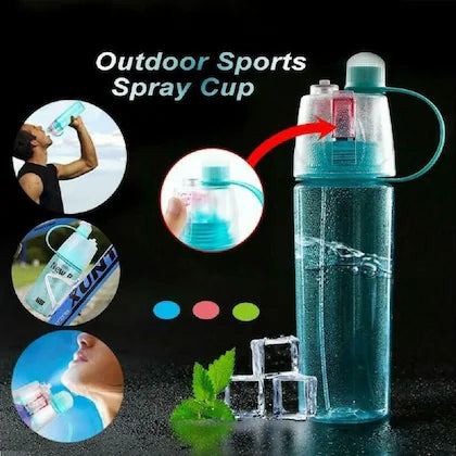 Sporty Mist Water Bottle – 2-in-1 Spray Function, Double Wall, Leakproof, Outdoor Use (Summer Essential)