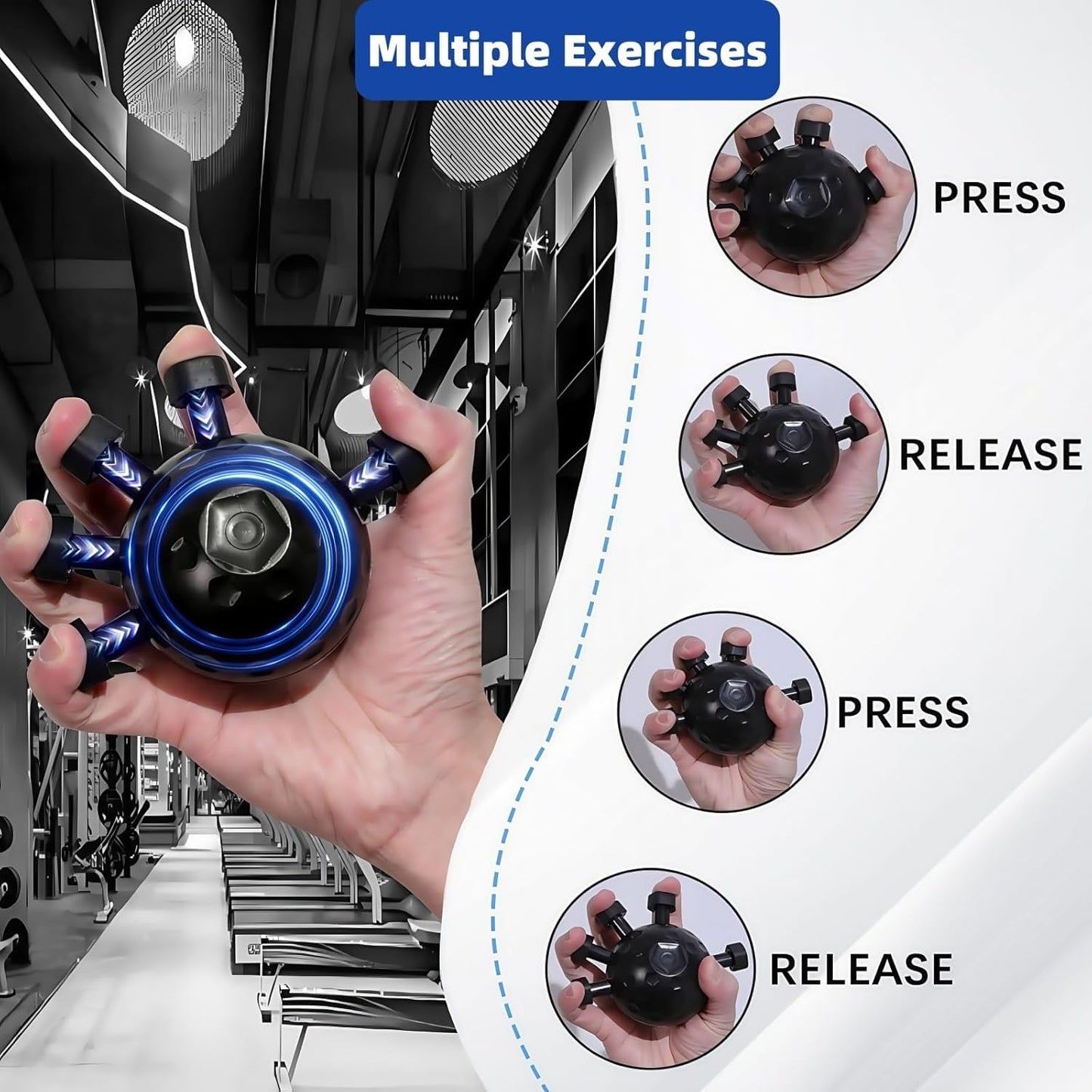 Eagle Claw Hand Grip Strengthener Ball – Adjustable 20–45KG Resistance | Finger Exerciser for Athletes, Climbers, Musicians & Therapy