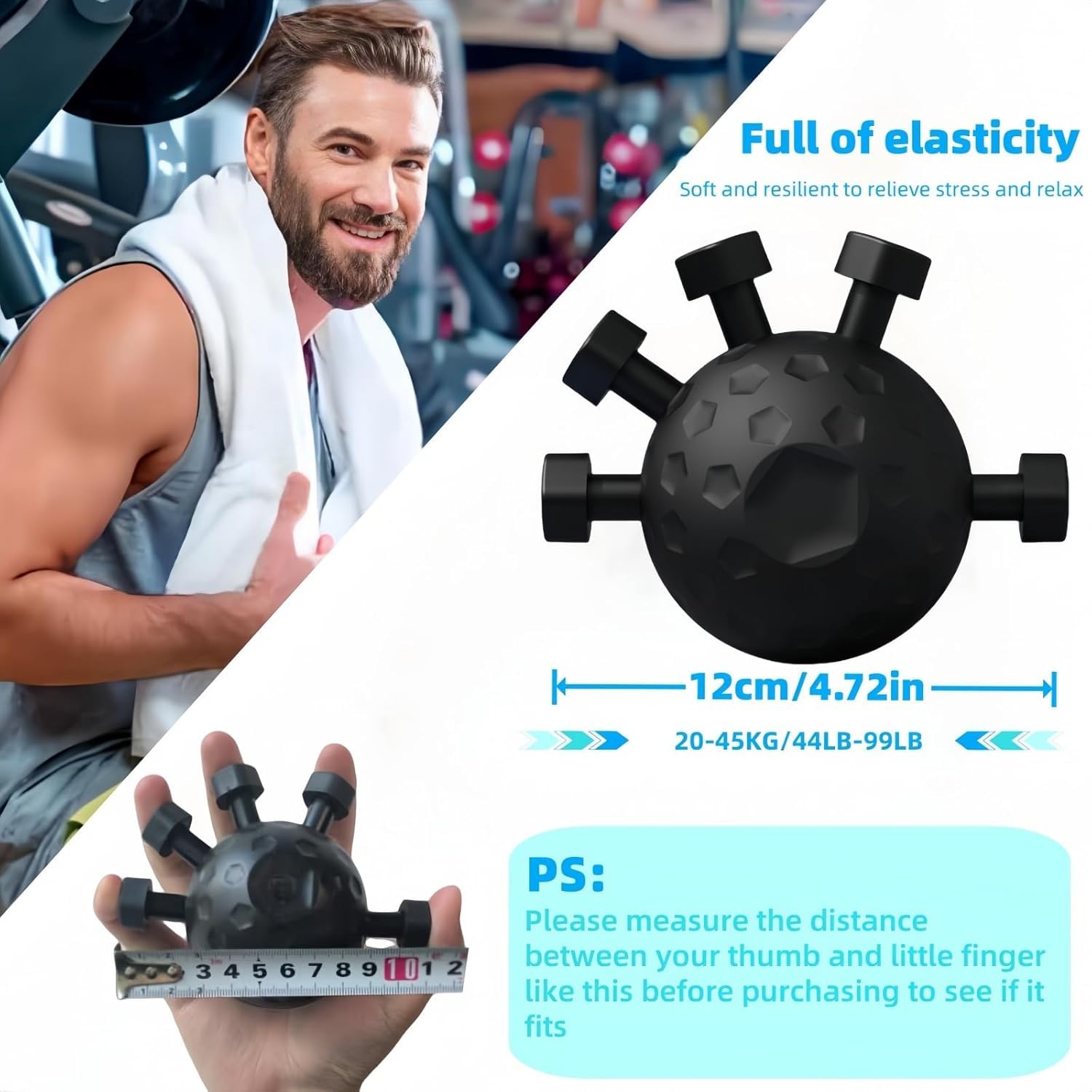 Eagle Claw Hand Grip Strengthener Ball – Adjustable 20–45KG Resistance | Finger Exerciser for Athletes, Climbers, Musicians & Therapy