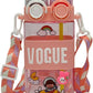Kids Kawaii Cartoon Water Bottle – 2-in-1 Straw & Light | 580ml Square Leak-Proof Drinking Cup with Stickers & Adjustable Strap