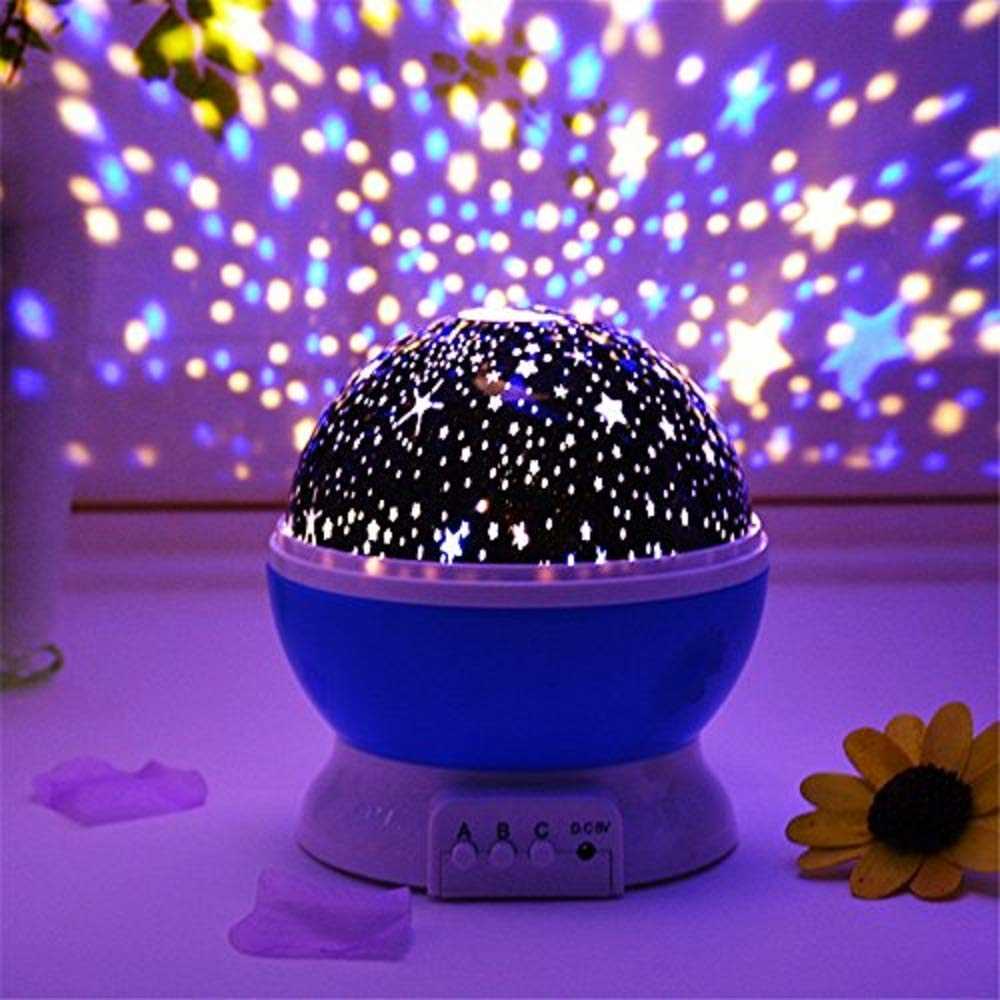 Star Light Projector Night Lamp | Rotating LED Galaxy Moon & Star Projector | Romantic Cosmos Night Light for Kids & Home Decoration